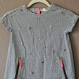 Striped Dress with Gold Accents